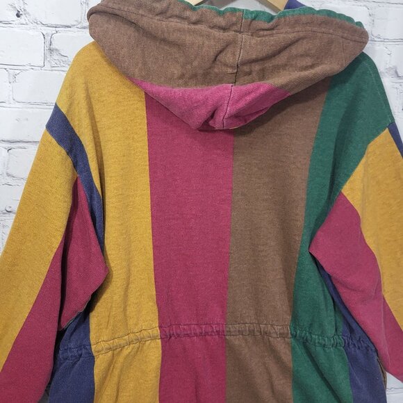 90s Next Era Hoodie Mens Small Colorblock Cotton Button Sweatshirt Surf USA - Picture 7 of 10